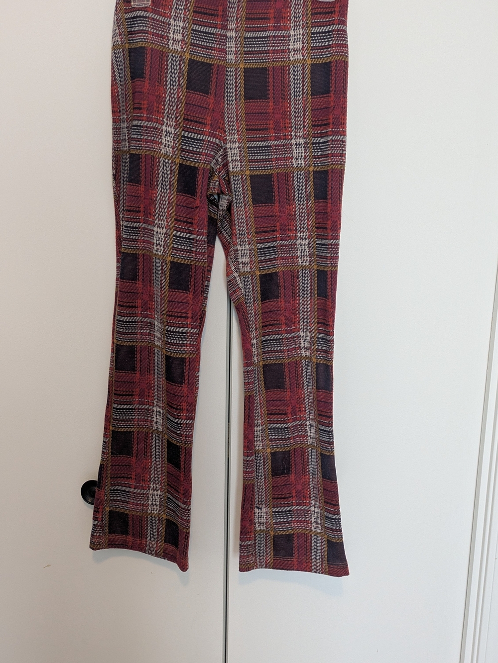 Altar'd State Red and Black Plaid Knit Pants